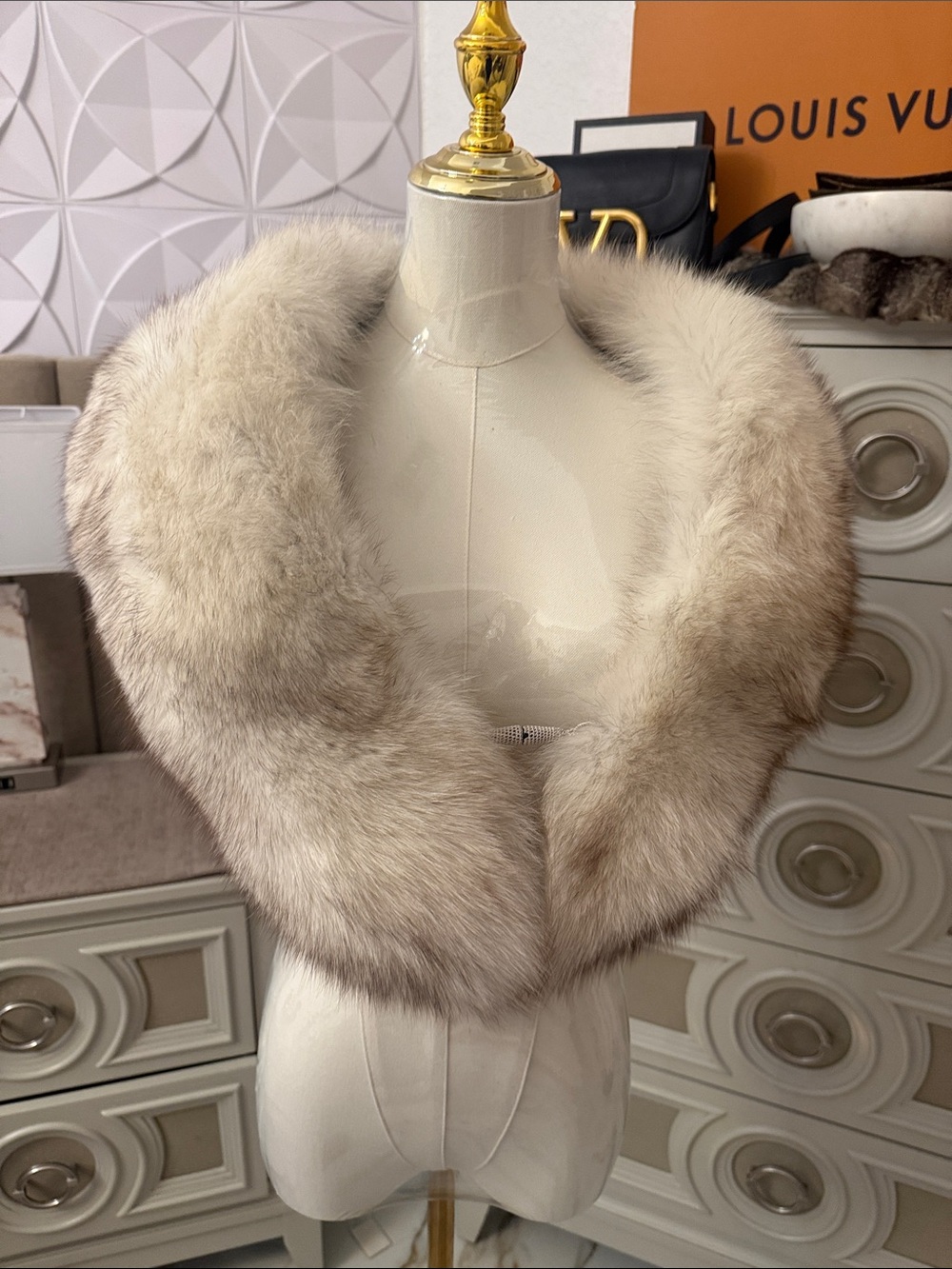 Saga fox fur shawl